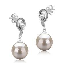 8-9mm Água doce Conjunto de brincos em Madonna Branco