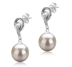 8-9mm Água doce Conjunto de brincos em Madonna Branco