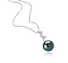 11-12mm taitiano Pingente em Angie Preto