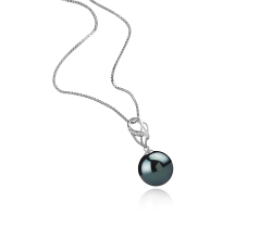 11-12mm taitiano Pingente em Moira Preto