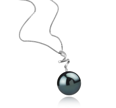 12-13mm taitiano Pingente em Lydia Preto