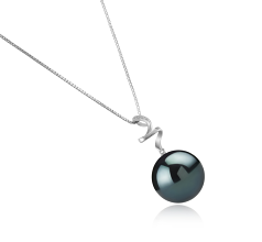 12-13mm taitiano Pingente em Lydia Preto