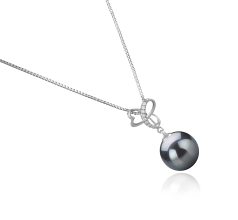 10-11mm taitiano Pingente em Dorothy Preto