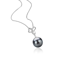 10-11mm taitiano Pingente em Dorothy Preto