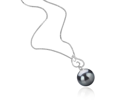 10-11mm taitiano Pingente em Bela Preto