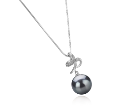 10-11mm taitiano Pingente em Bridget Preto