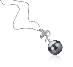 10-11mm taitiano Pingente em Bridget Preto