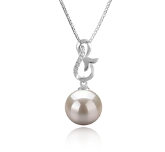 9-10mm Água doce Pingente em Castanho Branco