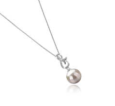 9-10mm Água doce Pingente em Castanho Branco
