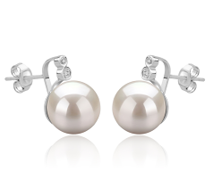 10-11mm Água doce Conjunto de brincos em Hailey Branco