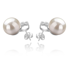 10-11mm Água doce Conjunto de brincos em Hailey Branco