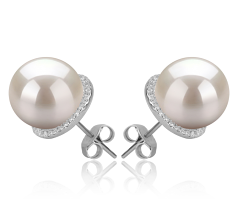 10-11mm Água doce Conjunto de brincos em Tammy Branco