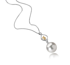 11-12mm Água doce - Edison Pingente em Cuide Branco