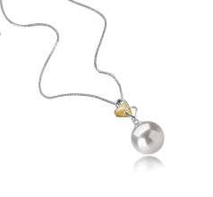 11-12mm Água doce - Edison Pingente em Felicidade Branco