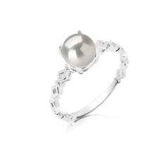 7.5-8mm Água doce Anel em Amanhecer Branco