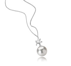 12-13mm Água doce - Edison Pingente em Ébano Branco
