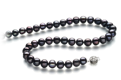 10-11mm Água doce Colar em Preto