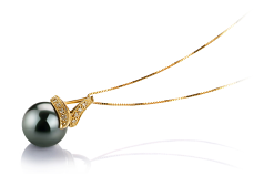 12.5-13mm taitiano Pingente em Mina Preto