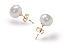 7-8mm Água doce Conjunto de brincos em Branco
