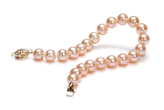 7-8mm Água doce Pulseira em Rosa
