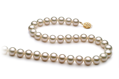 8-9mm Água doce Colar em Branco