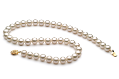 8-9mm Água doce Colar em Branco