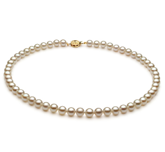 6-7mm Akoya japonesa Colar em Branco
