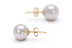 8.5-9mm Akoya japonesa Conjunto de brincos em Branco
