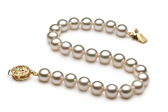 6.5-7mm Akoya japonesa Pulseira em Branco