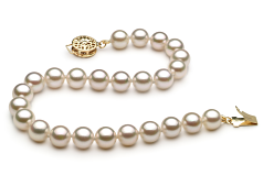 6-7mm Akoya japonesa Pulseira em Branco