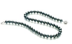 7.5-8mm Akoya japonesa Colar em Preto