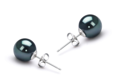 7.5-8mm Akoya japonesa Conjunto de brincos em Preto