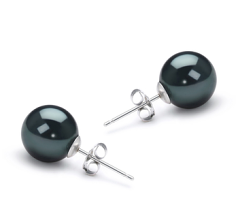 8.5-9mm Akoya japonesa Conjunto de brincos em Preto