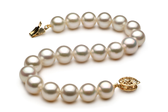 8-9mm Água doce Pulseira em Branco