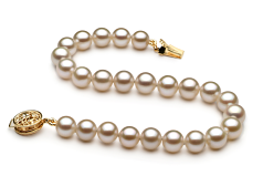 6-7mm Água doce Pulseira em Branco