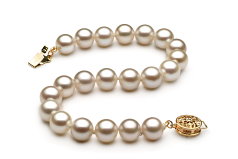 7-8mm Água doce Pulseira em Branco