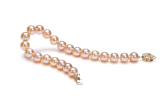 7-8mm Água doce Pulseira em Rosa