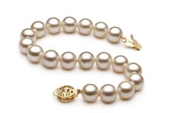 8-8.5mm Água doce Pulseira em Branco