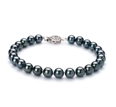 6.5-7mm Akoya japonesa Pulseira em Preto