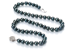 6.5-7mm Akoya japonesa Colar em Preto