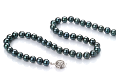 6.5-7mm Akoya japonesa Colar em Preto