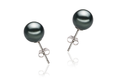 8-9mm taitiano Conjunto de brincos em Preto