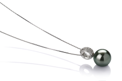 10-10.5mm taitiano Pingente em Cecília Preto