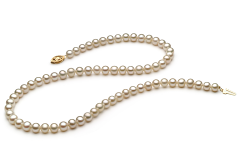 5.5-6mm Água doce Colar em Branco