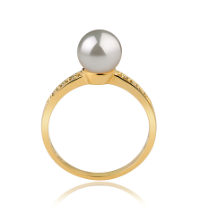 7.5-8mm Akoya japonesa Anel em Anne Branco