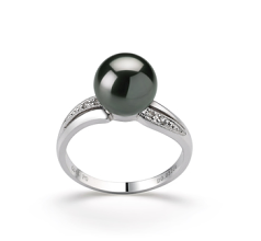 8-9mm taitiano Anel em Caroline Preto