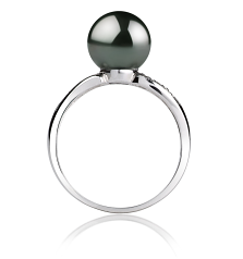 8-9mm taitiano Anel em Caroline Preto