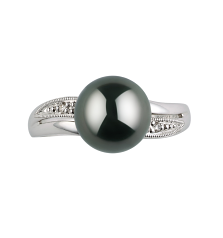 8-9mm taitiano Anel em Caroline Preto