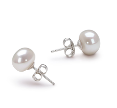 7-8mm Água doce Conjunto de brincos em Branco