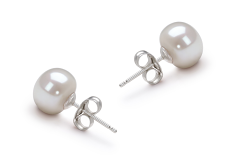 7-8mm Água doce Conjunto de brincos em Branco